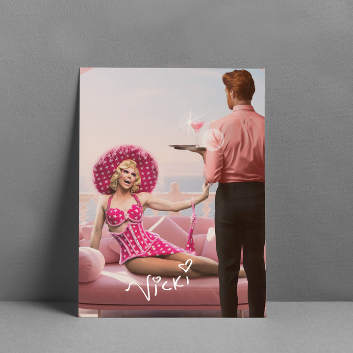 Vicki Vivacious - Pink Signed Print Pink Swag