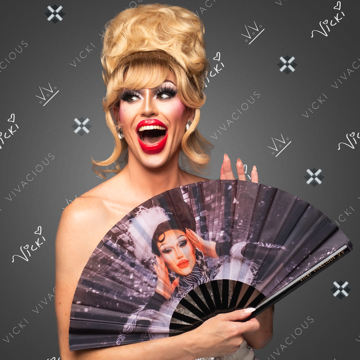 Vicki Vivacious - Up in the Club Disco Fan Pink Swag
